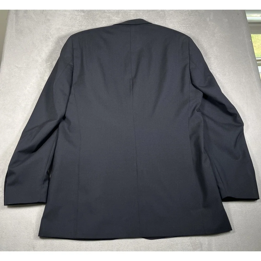 Versini Men's Blazer Sport Coat Size 41L Black 100% Wool 2 Gold Button *EUC